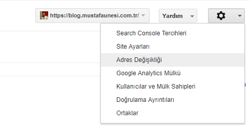 Search Console Adres Değişikliği